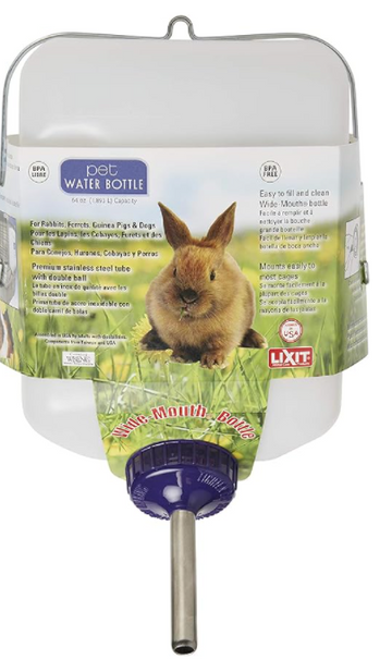Lixit 64oz / Half Gallon Weather Resistant Water Bottle for Rabbits and Other Small Animals. (Pack of 1)